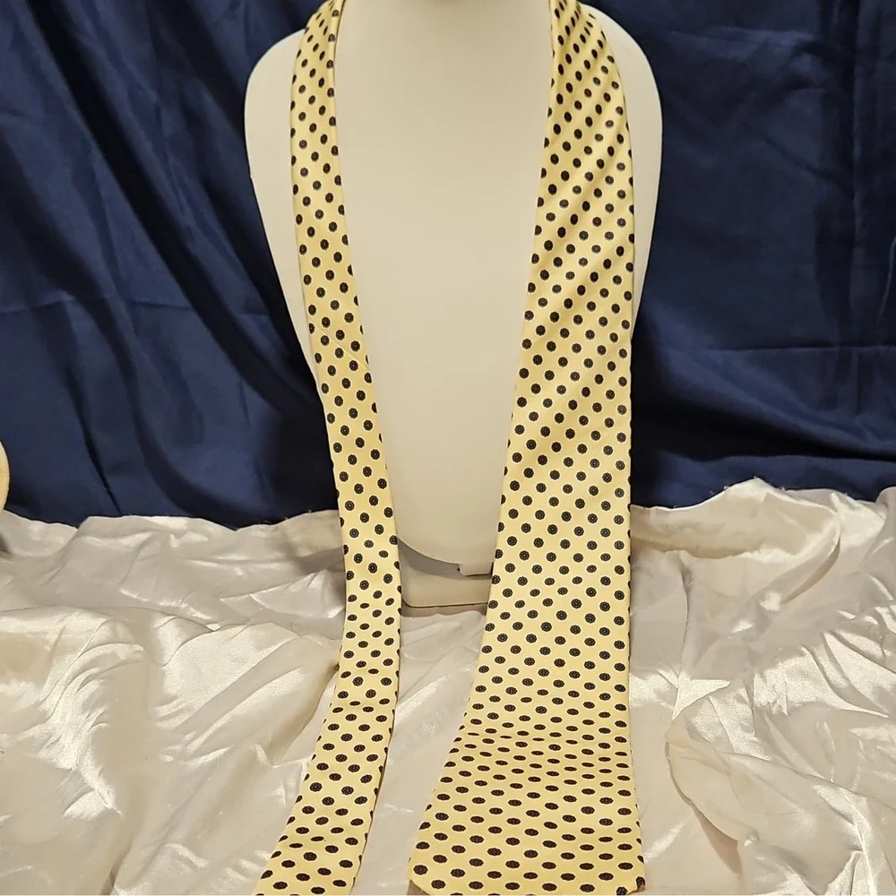 Vintage Liberty of London Men's Woven Silk Tie Yellow With Floral Print